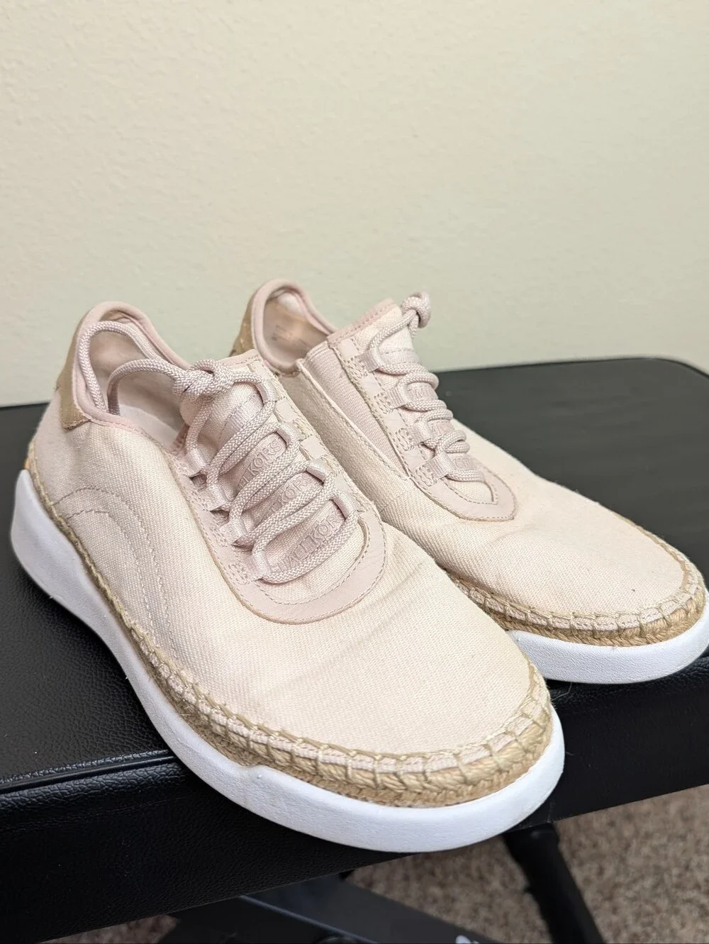 Michael Kors Pink Gold‎ Metallic Sneakers Jute Trim Size 6